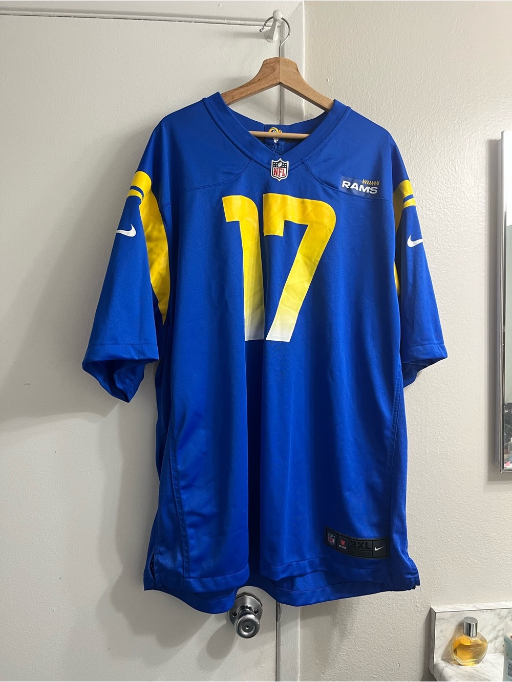 NFL Los Angeles Rams #17 Blue and Yellow Jersey